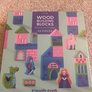 Crocodile Creek Wood Building Blocks Set - 34 Pieces - Multicolor